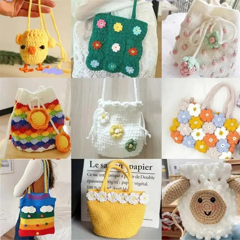 10pcs/Lot Milk Cotton Yarn 500g Soft-Dyed 4ply Knitting Crochet Bags