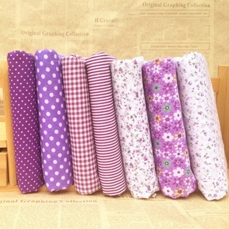 Vintage Floral Series 7 Pieces Pre-Cut Thick Cotton Quilt Fabric