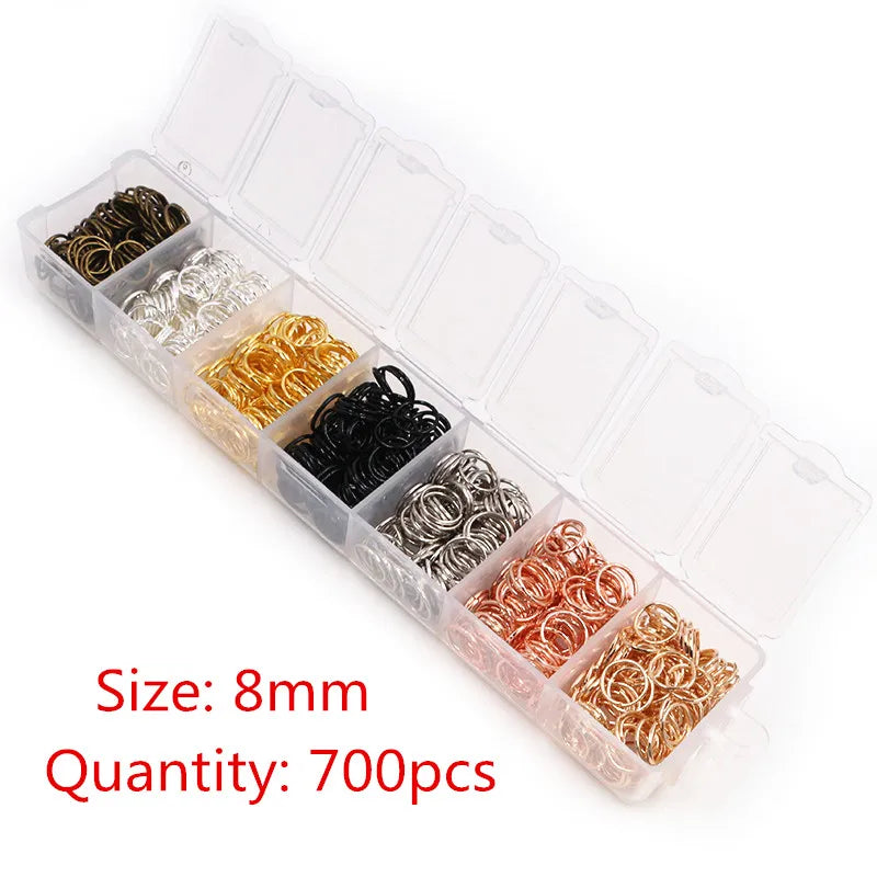 Box 3/4/5/6/7/8 10mm 8-Colors Open Jump Rings Link Loop Connector