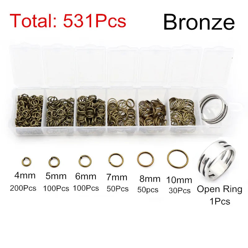 Box 3/4/5/6/7/8 10mm 8-Colors Open Jump Rings Link Loop Connector