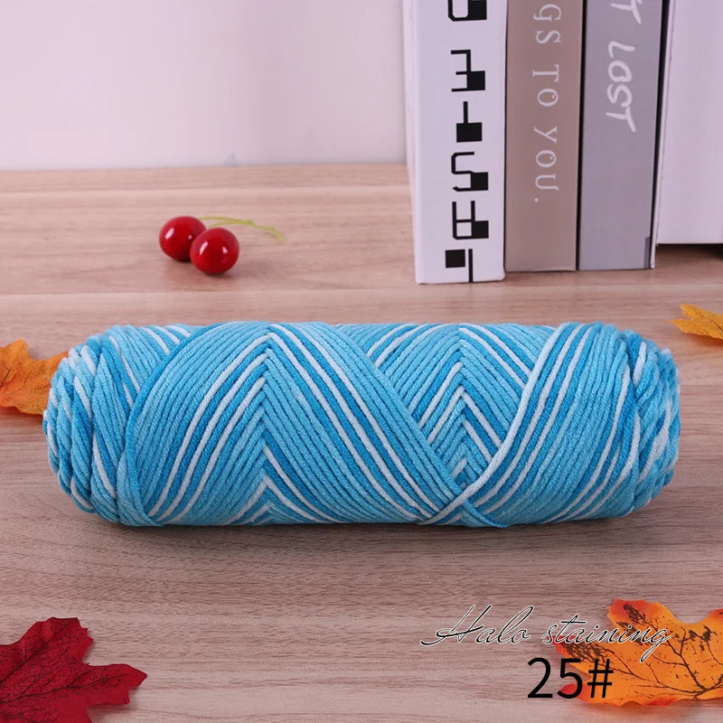 300g Halo Dyed 5-Strand Dyed Milk Cotton woven Crochet Yarn
