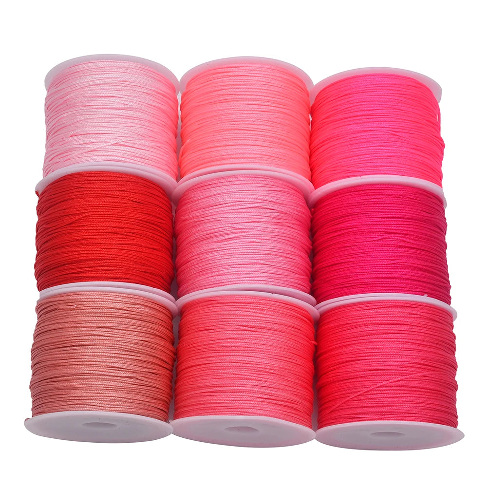 50Yds 0.8mm Nylon Cord For Jewelry Beading Braided Nylon Satin String