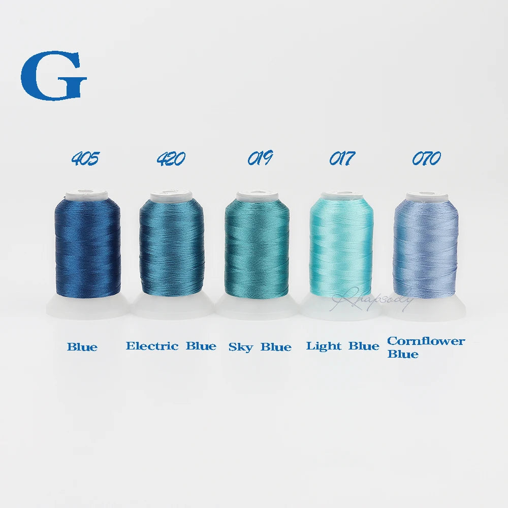 Rhapsody 40WT Polyester Embroidery Machine Thread 550Y 60 Colors