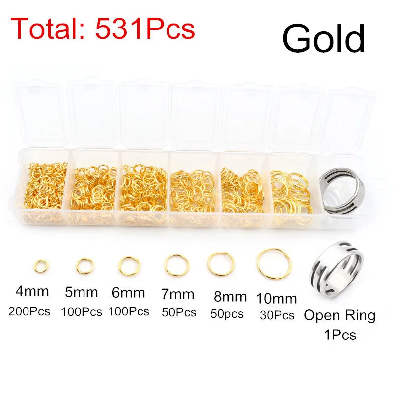 Box 3/4/5/6/7/8 10mm 8-Colors Open Jump Rings Link Loop Connector