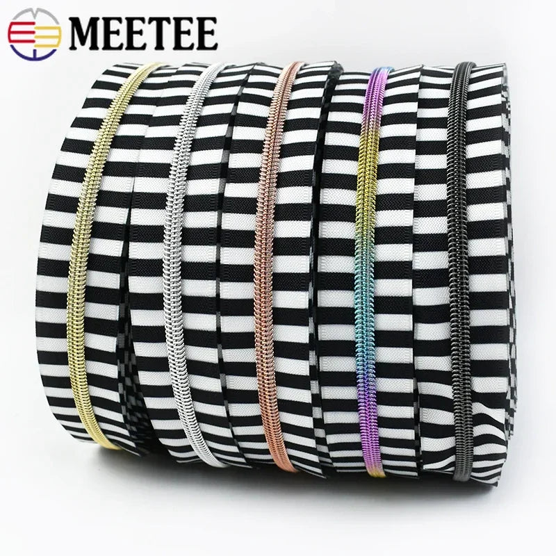 1-5Meters 5# Stripe Sewing Zippers Clothes Nylon Zipper Tape