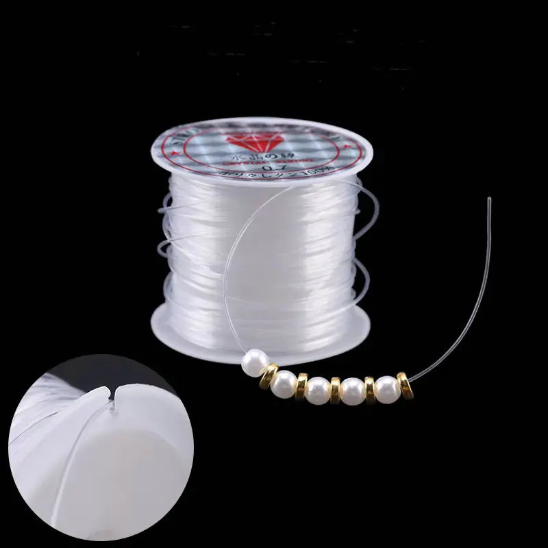 100M Plastic Crystal Beading Fishing Line No Elastic Jewelry Wire