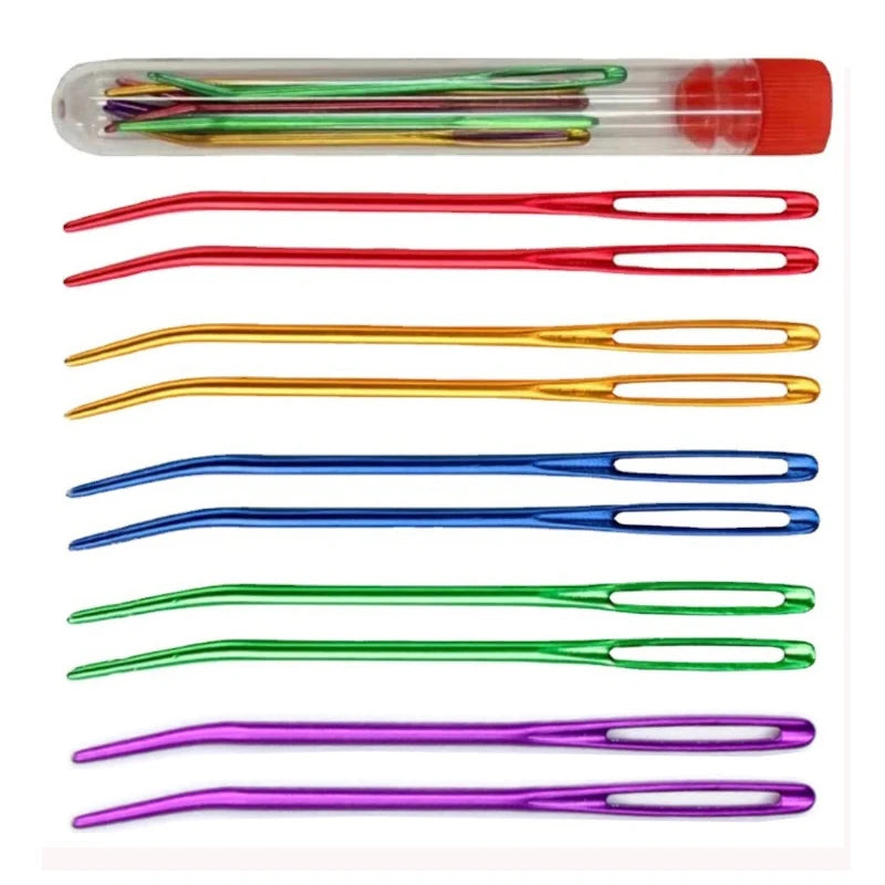 2/8Pcs Big-Eye Curve Bent Needle Yarn Knitting Weaving Crochet Tapestry