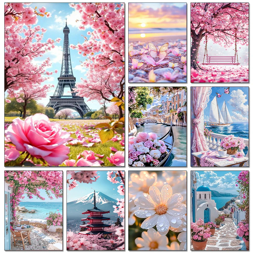 European Architecture 5D DIY Diamond Painting Kit Natural Landscape