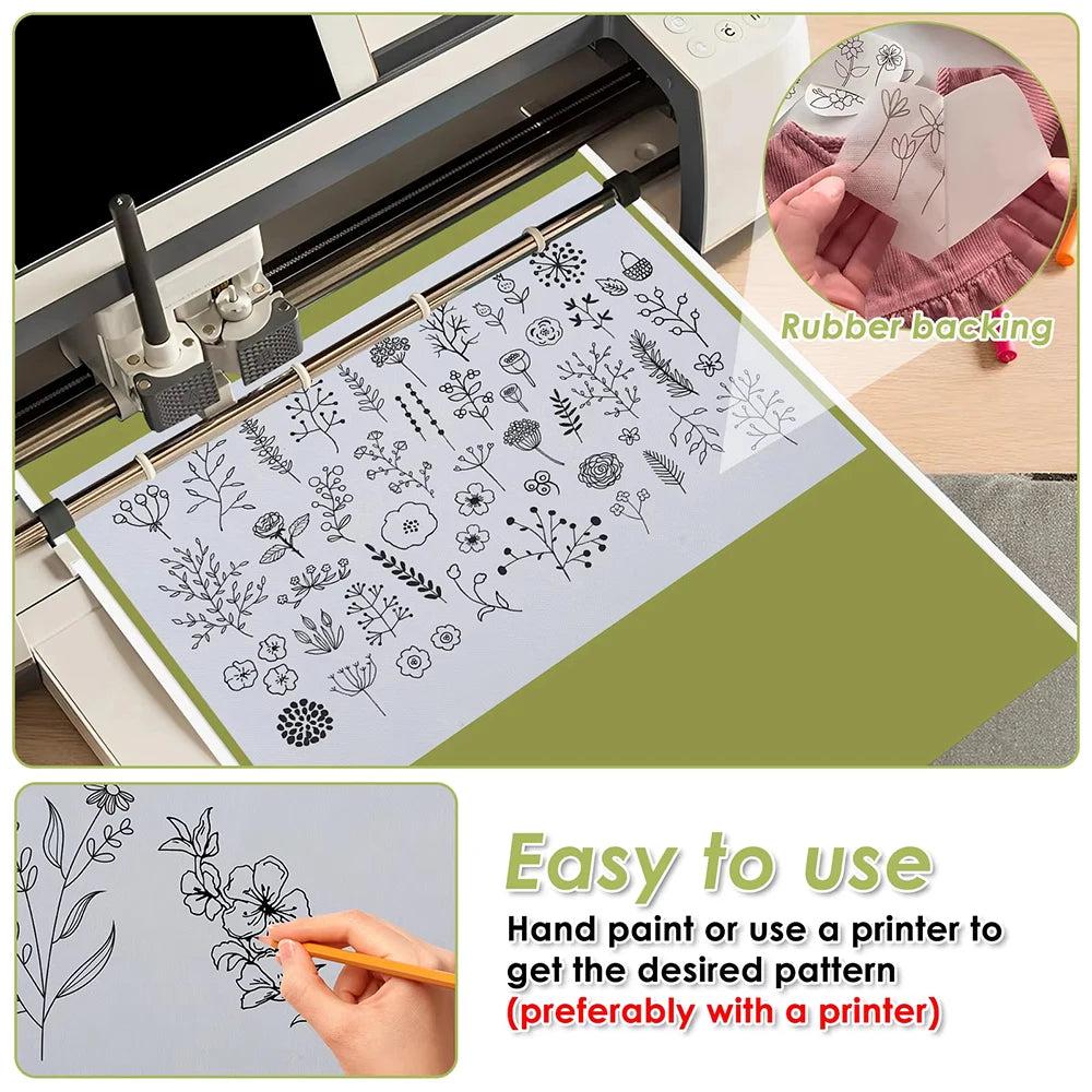 5/10pcs Water Soluble Embroidery Stabilizer Hand Embroidered Patterns Printable Paper Sewing DIY Accessories for Freely Printed