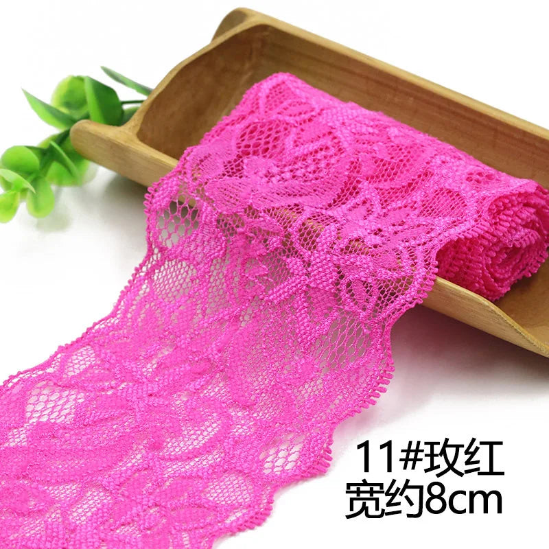 1Meter Elastic Lace Ribbon Crafts Fabric Lace Trimming Home Garment