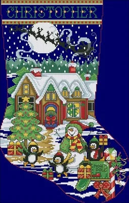 Christmas sock , 100% cotton threads Counted Cross stitch sets Kit 4