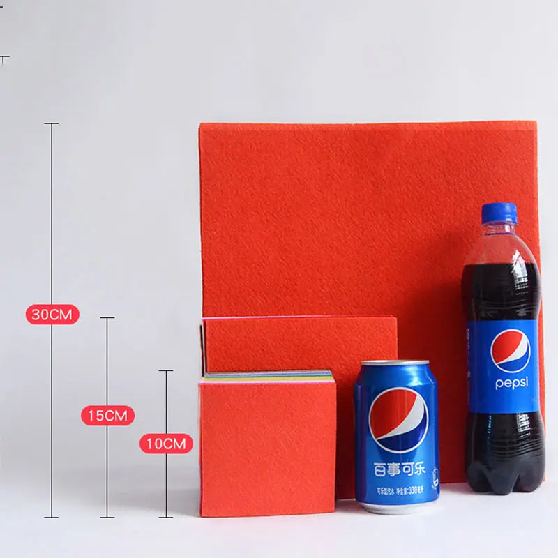 10-40Pcs Felt Fabric Sheets Assorted Colors Non-Woven 1mm Thick Square