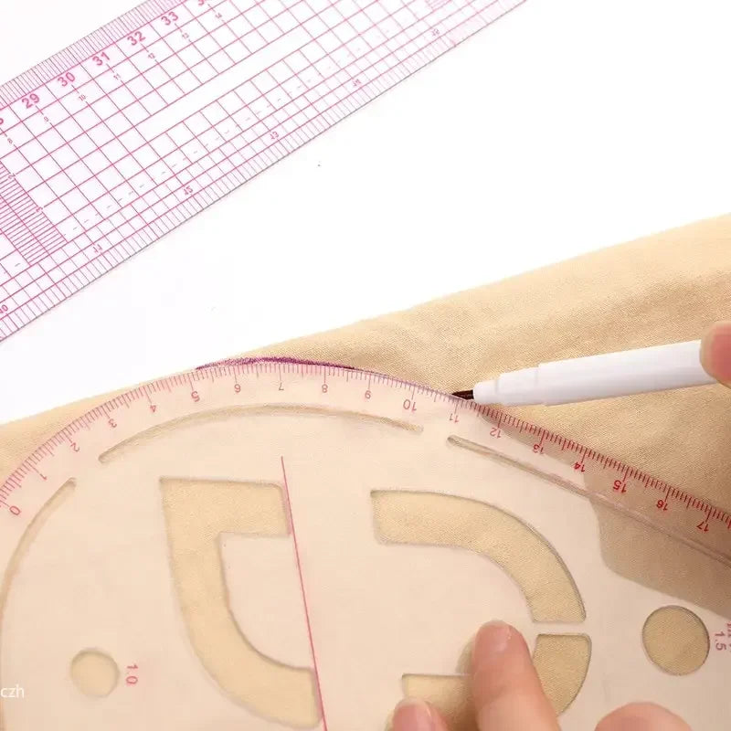 6-Piece French Curve Ruler Set - Flexible Tailoring Templates for Dressmaking