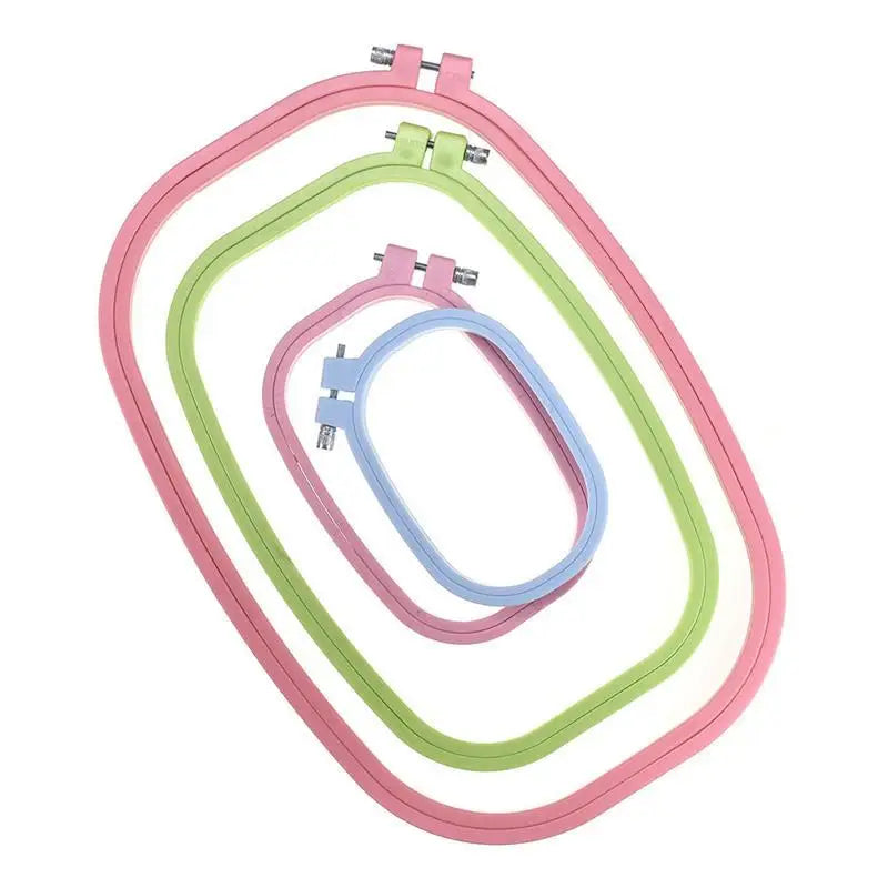 Plastic DIY Embroidery Hoops Square Shape Cross Stitch Frame Ring