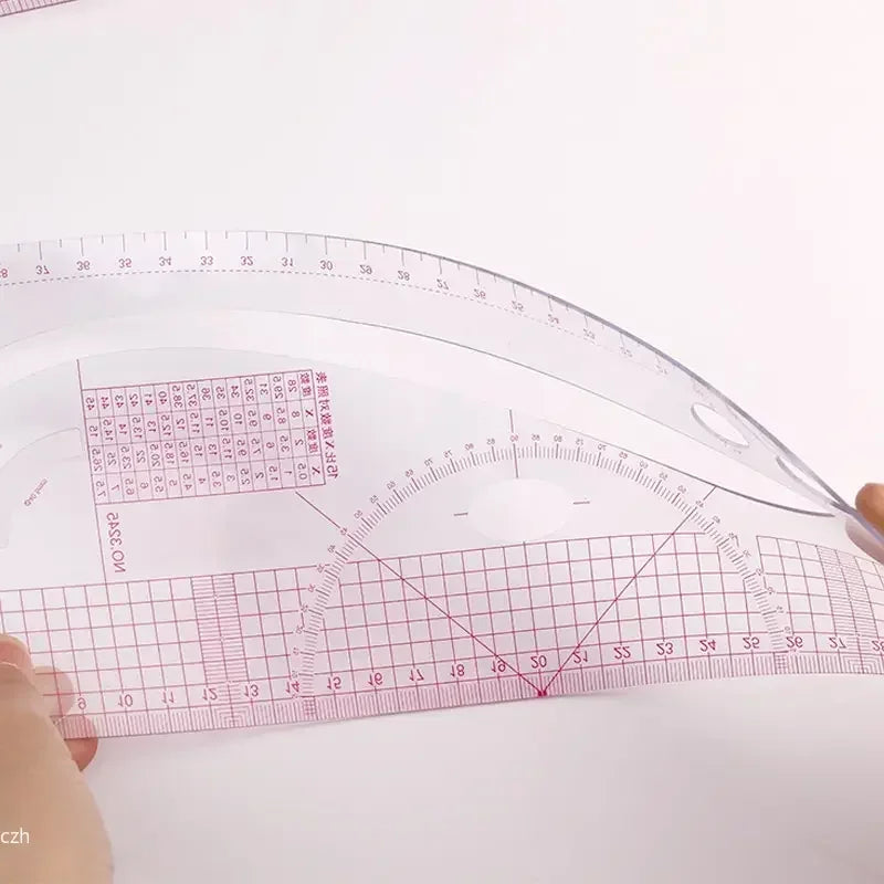 6-Piece French Curve Ruler Set - Flexible Tailoring Templates for Dressmaking