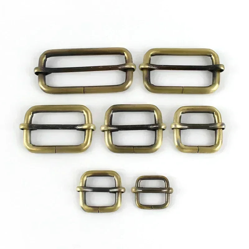 5/10Pc 20-50mm Metal Slides Tri-glides Wire-formed Roller Pin Buckles Strap Slider Adjuster for Bags Garment Leather Accessories