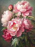 Momoart Full Square Round Diamond Embroidery Peony Flower Diamond Painting