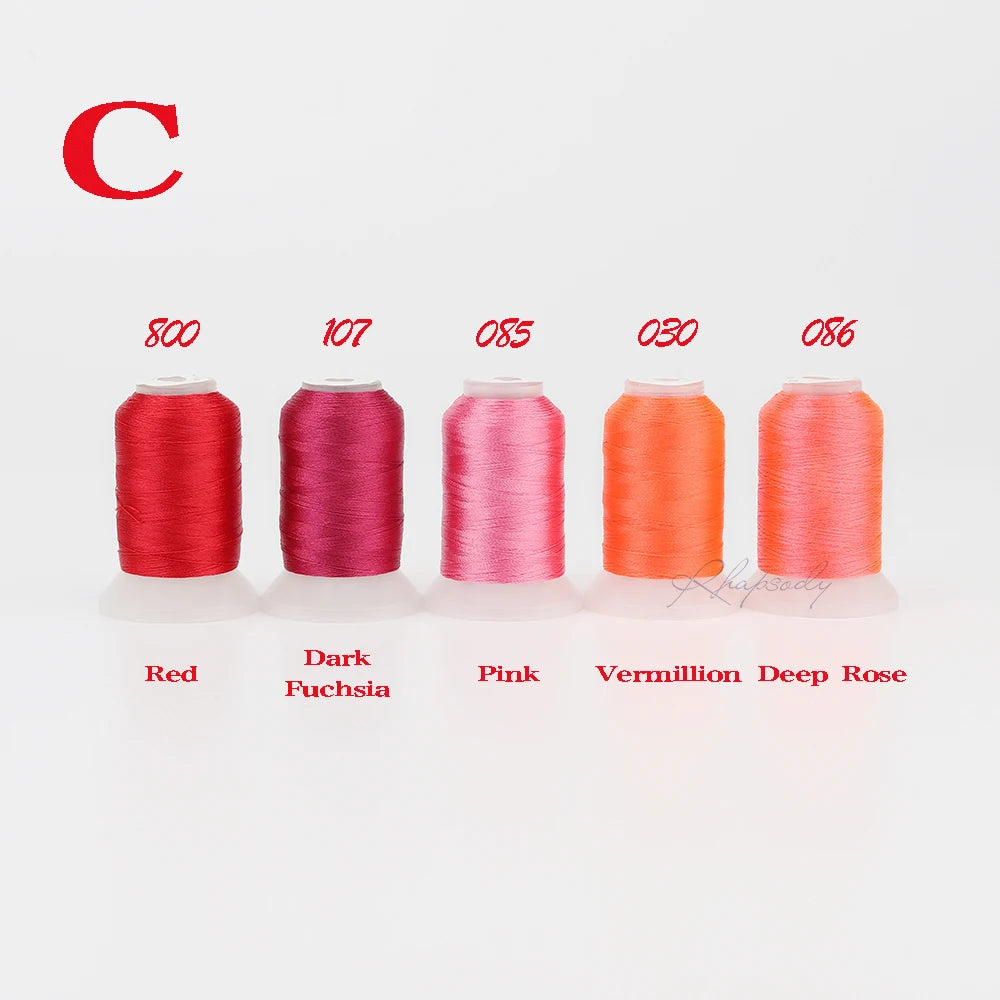 Rhapsody 40WT Polyester Embroidery Machine Thread 550Y 60 Colors