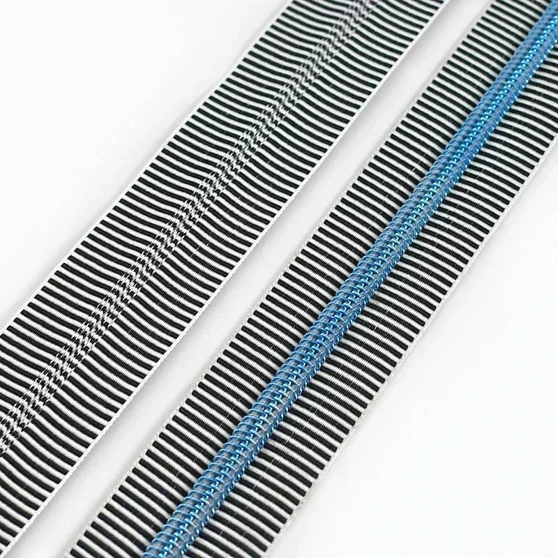 1/2/5Meters 5# Stripe Sewing Coil Zipper for Nylon Zips Bags Garment Decor Zip Tape By Meter Zippers Repair Kit DIY Accessories