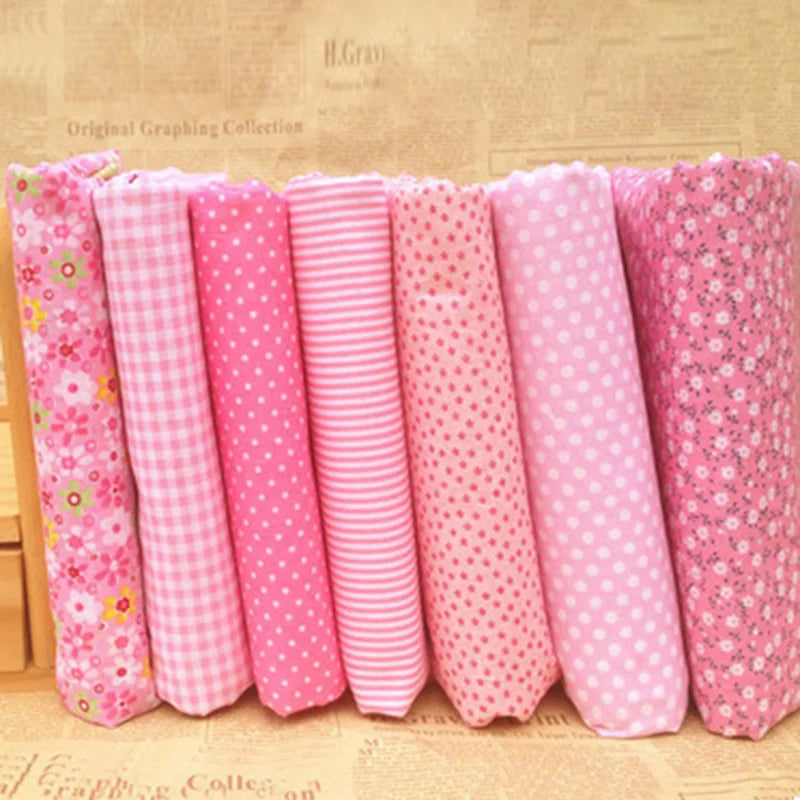 Vintage Floral Series 7 Pieces Pre-Cut Thick Cotton Quilt Fabric