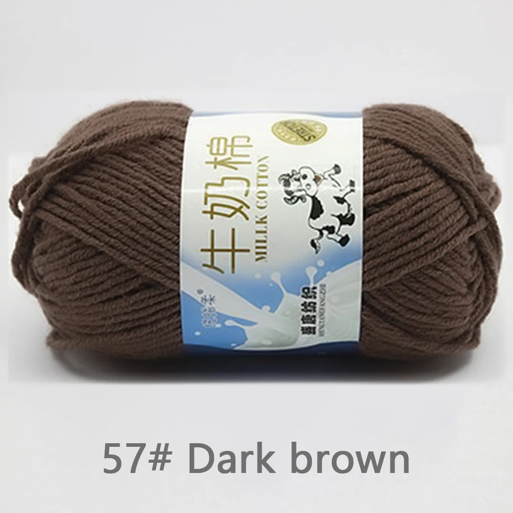 New 5Pcs colorful Soft Milk Cotton 5Ply Yarn Children, Adults