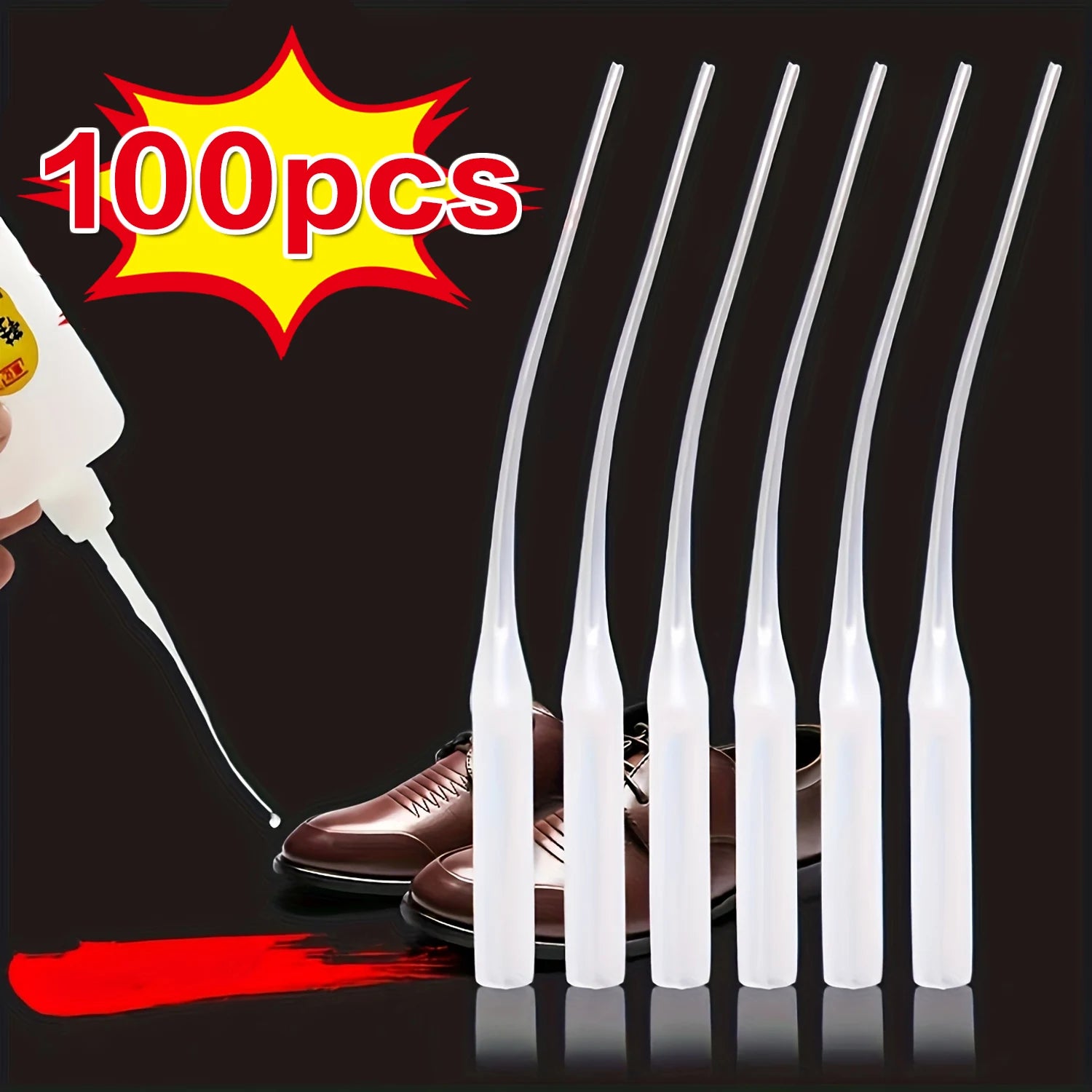 100Pcs Precision Glue Applicators, with Micro Tips and Extenders,Crafts