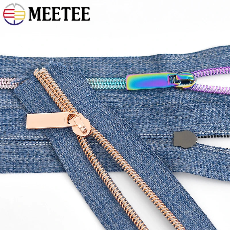 1-10M 5# Nylon Zippers for Sewing  with Slider Decoration  Kit