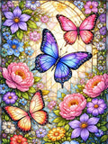 Huacan Full Square Round Diamond Painting Butterfly Peony Mosaic kit