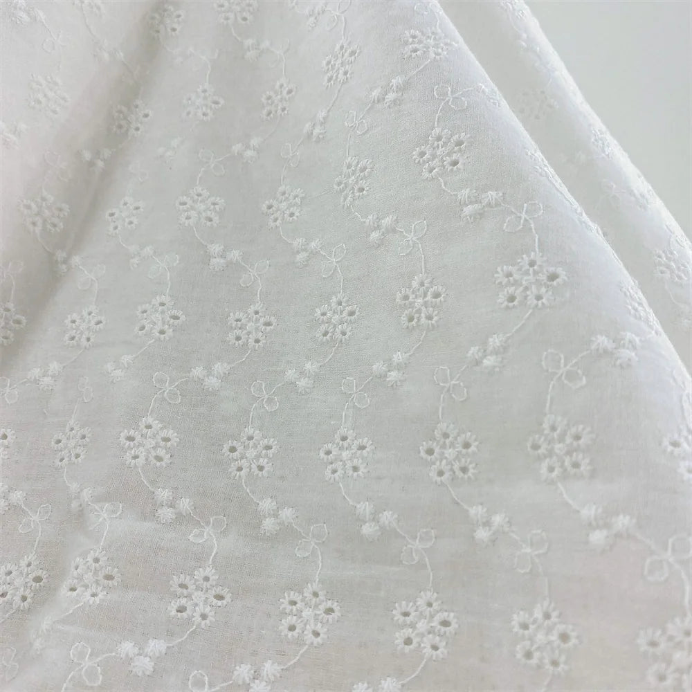 Embroidery Lace 100% Cotton Fabric Water Soluble Hollow Small Flower