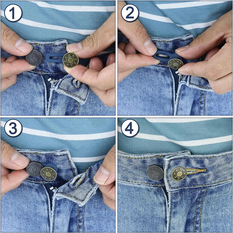 New 10/5/1PC Metal Button Extender Pants Jeans Adjustable Retractable Waist