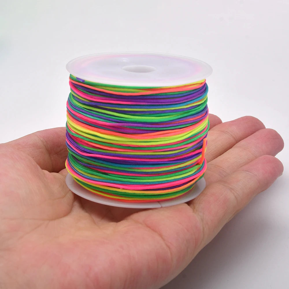 50Yds 0.8mm Nylon Cord For Jewelry Beading Braided Nylon Satin String