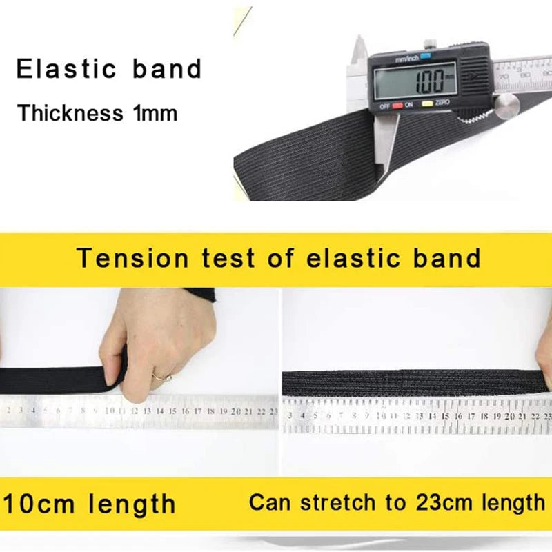 5Meters Sewing Elastic Band Heavy Stretch High Elasticity Knit White/black/10-60MM