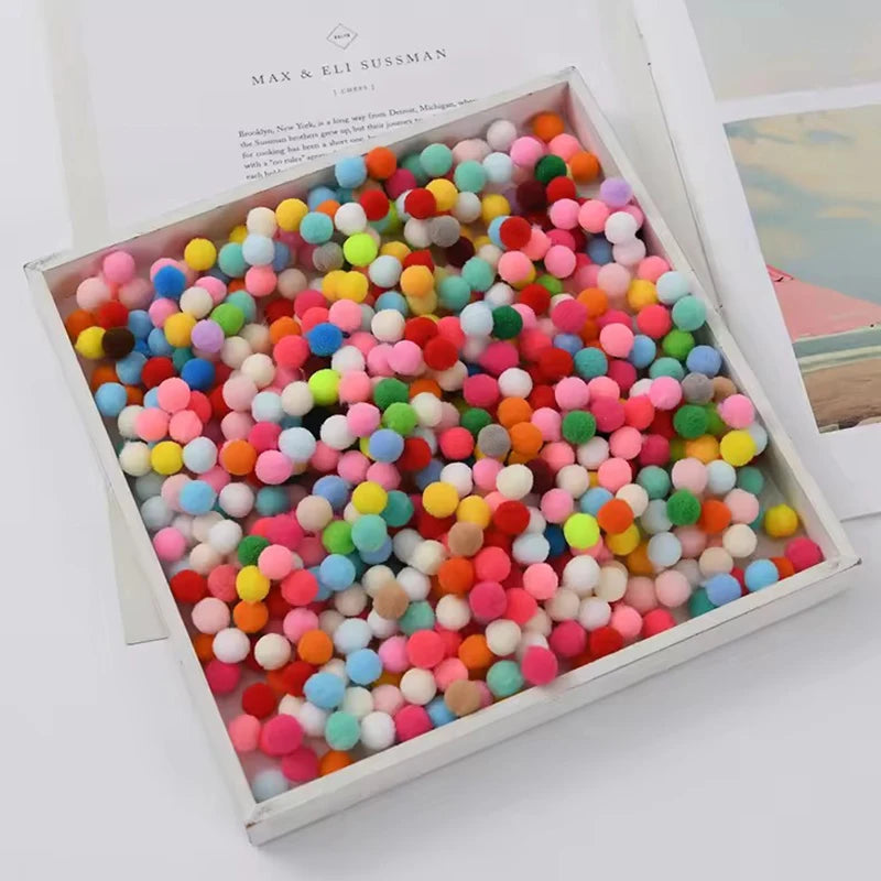 20g/Pack Colorful Pompoms Soft Round Pompom Fluffy Ball DIY Craft