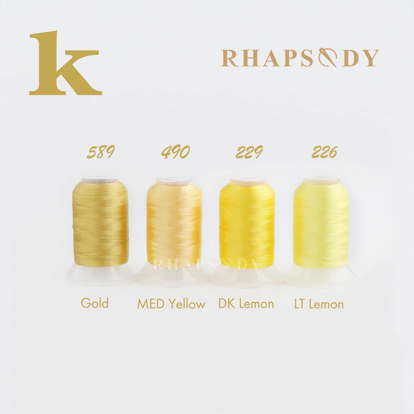 Rhapsody 40WT Polyester Embroidery Machine Thread 550Y 60 Colors