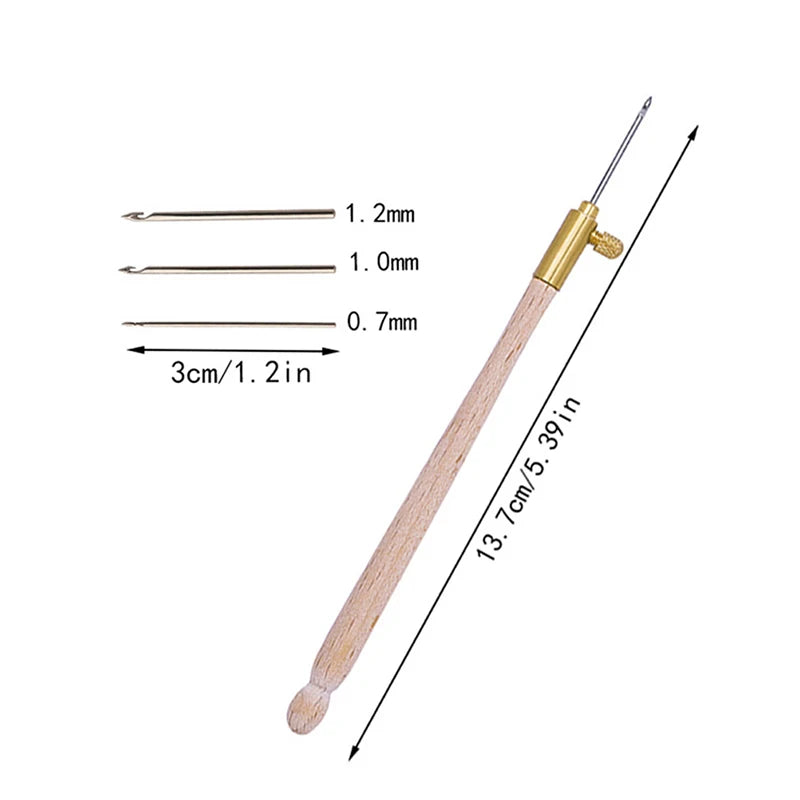 New 1set Embroidery Tambour Hook w/3 Needles Metal Pen Embroidery