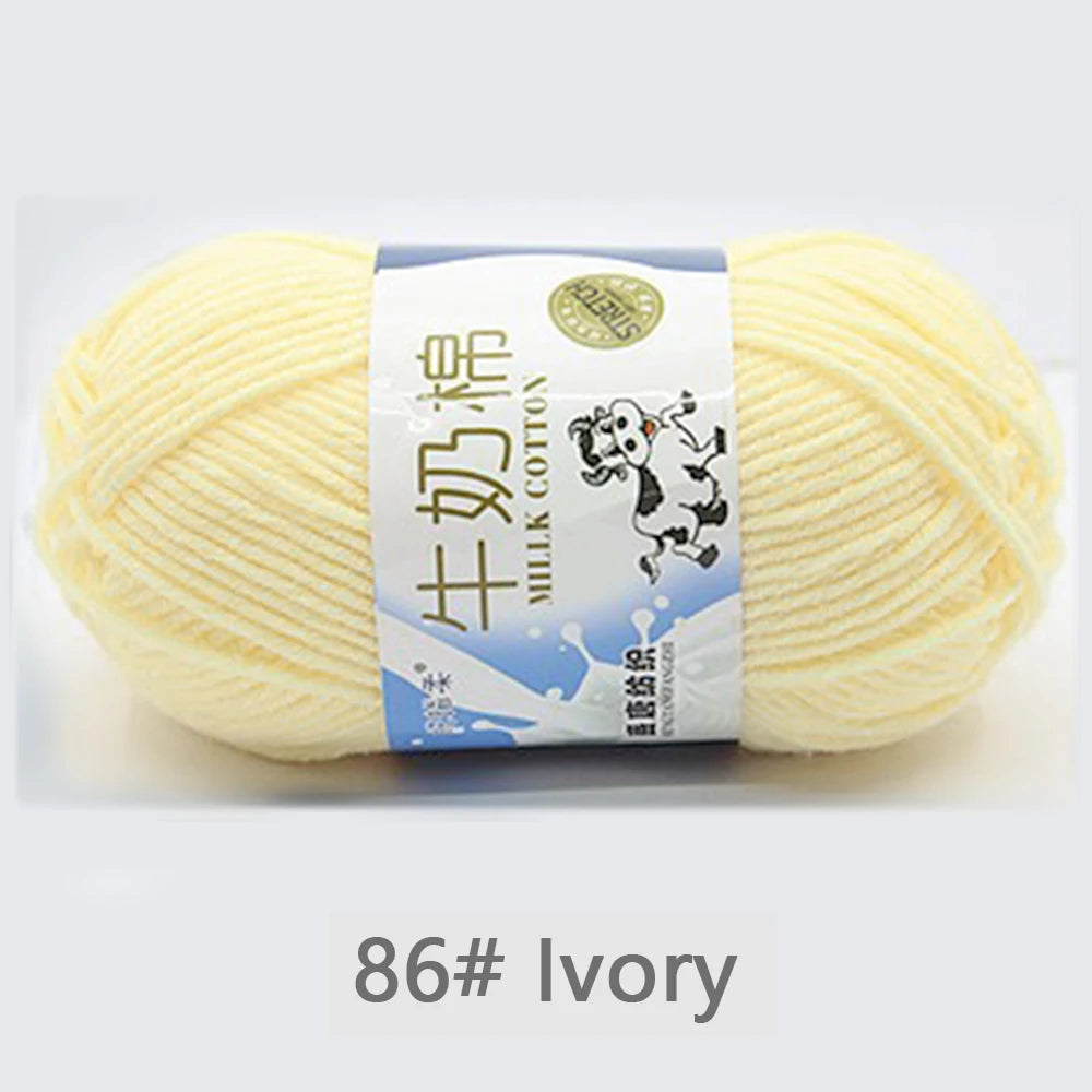 New 5Pcs colorful Soft Milk Cotton 5Ply Yarn Children, Adults